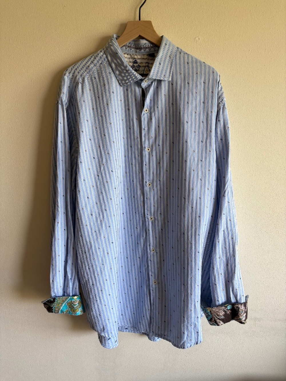 Robert Graham Wall Street Money Bags Button Front Shirt